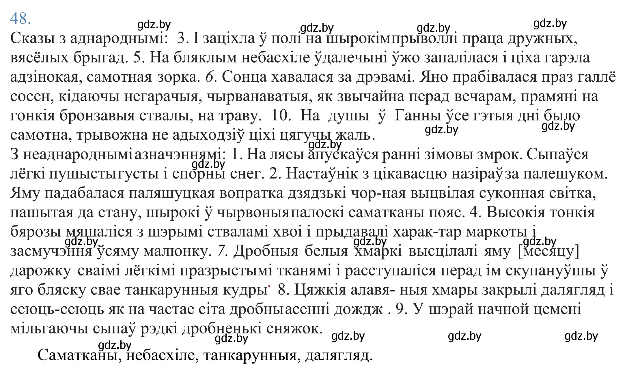 Решение 2. номер 48 (страница 40) гдз по белорусскому языку 11 класс Валочка, Васюкович, учебник