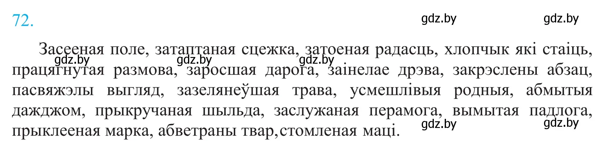 Решение 2. номер 72 (страница 54) гдз по белорусскому языку 11 класс Валочка, Васюкович, учебник