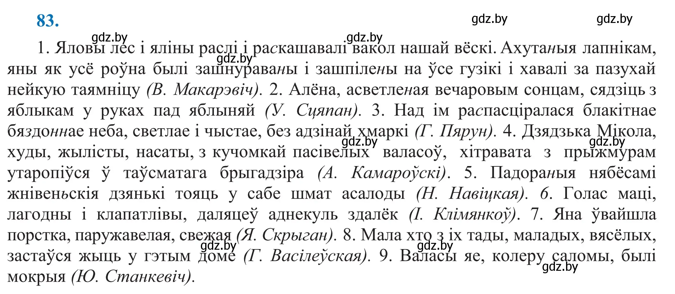 Решение 2. номер 83 (страница 61) гдз по белорусскому языку 11 класс Валочка, Васюкович, учебник