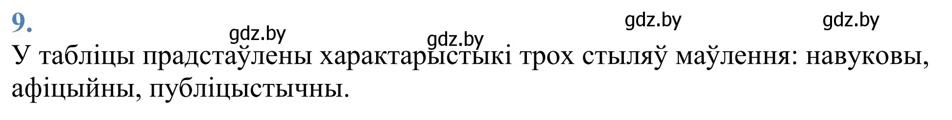 Решение 2. номер 9 (страница 8) гдз по белорусскому языку 11 класс Валочка, Васюкович, учебник