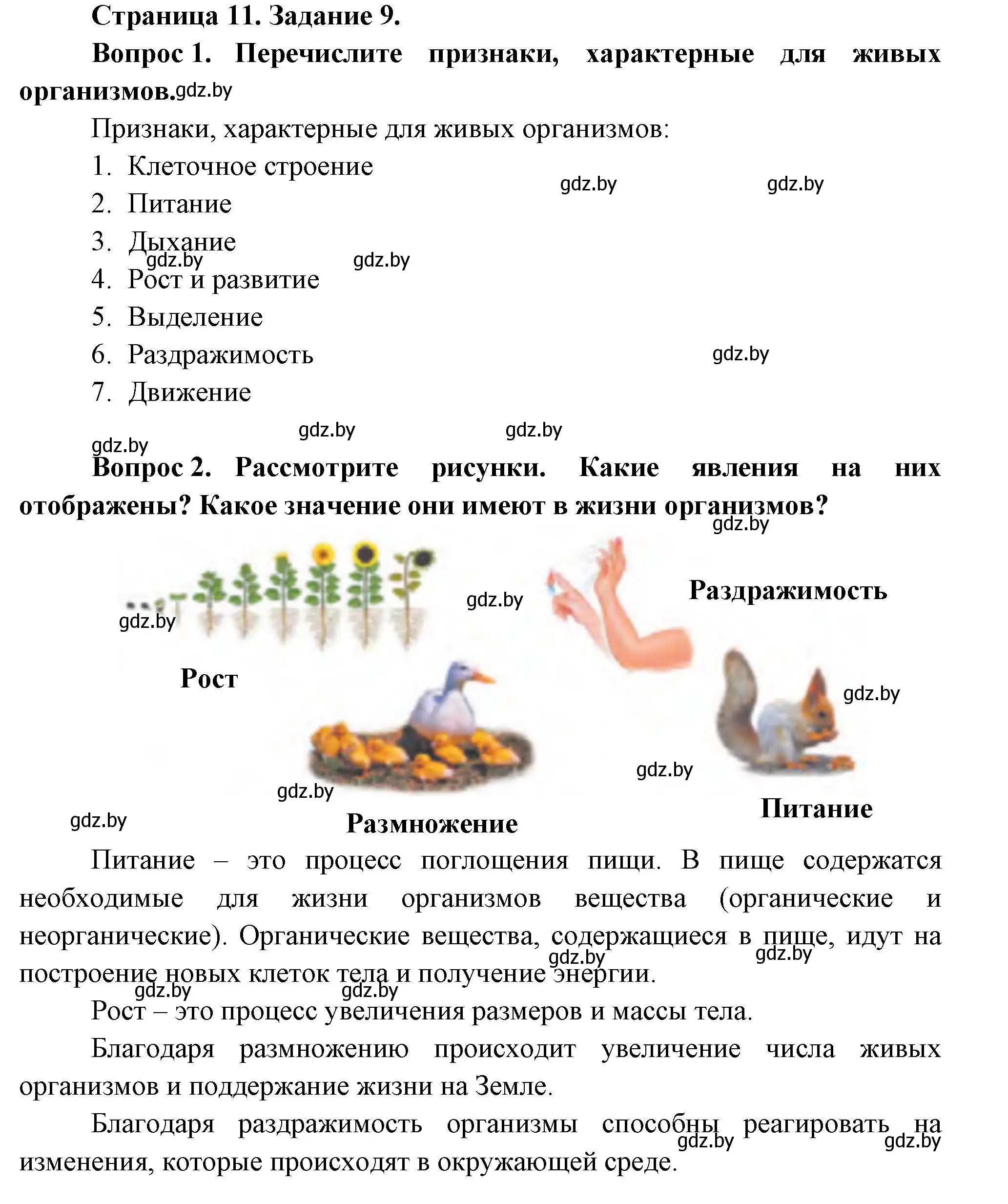 Решение номер 9 (страница 11) гдз по биологии 6 класс Лисов, Борщевская, рабочая тетрадь