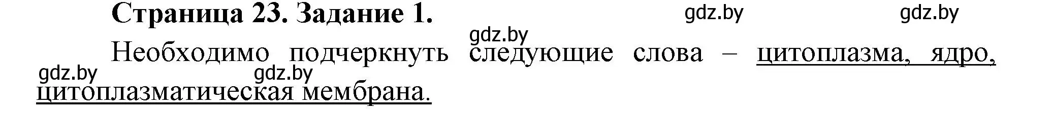 Решение номер 1 (страница 23) гдз по биологии 6 класс Лисов, Борщевская, рабочая тетрадь