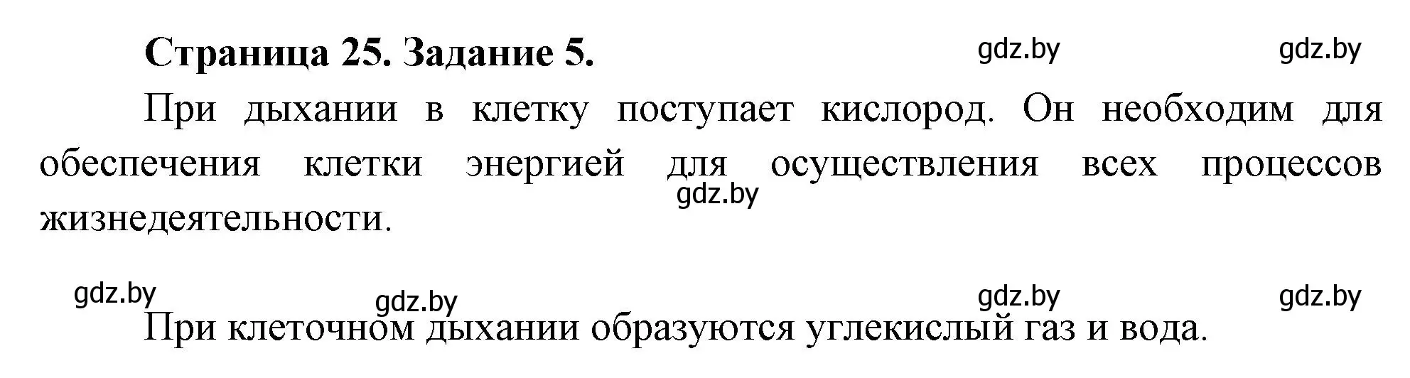 Решение номер 5 (страница 25) гдз по биологии 6 класс Лисов, Борщевская, рабочая тетрадь