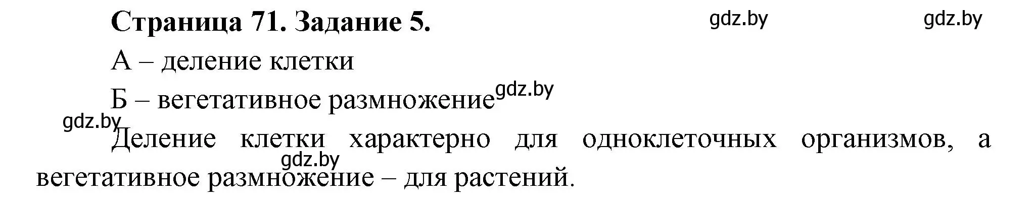 Решение номер 5 (страница 71) гдз по биологии 6 класс Лисов, Борщевская, рабочая тетрадь