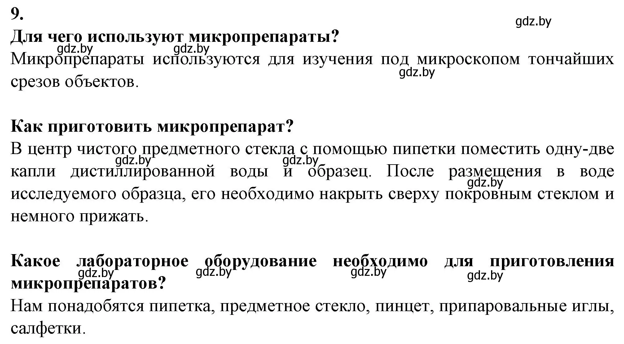 Решение номер 9 (страница 12) гдз по биологии 6 класс Лисов, Борщевская, тетрадь для лабораторных и практических работ