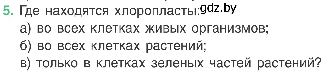 Условие номер 5 (страница 29) гдз по биологии 6 класс Лисов, учебник