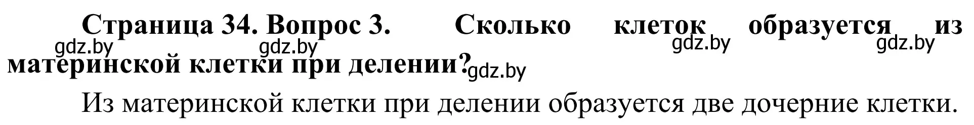 Решение номер 3 (страница 34) гдз по биологии 6 класс Лисов, учебник