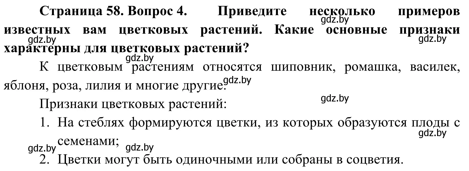 Решение номер 4 (страница 58) гдз по биологии 6 класс Лисов, учебник