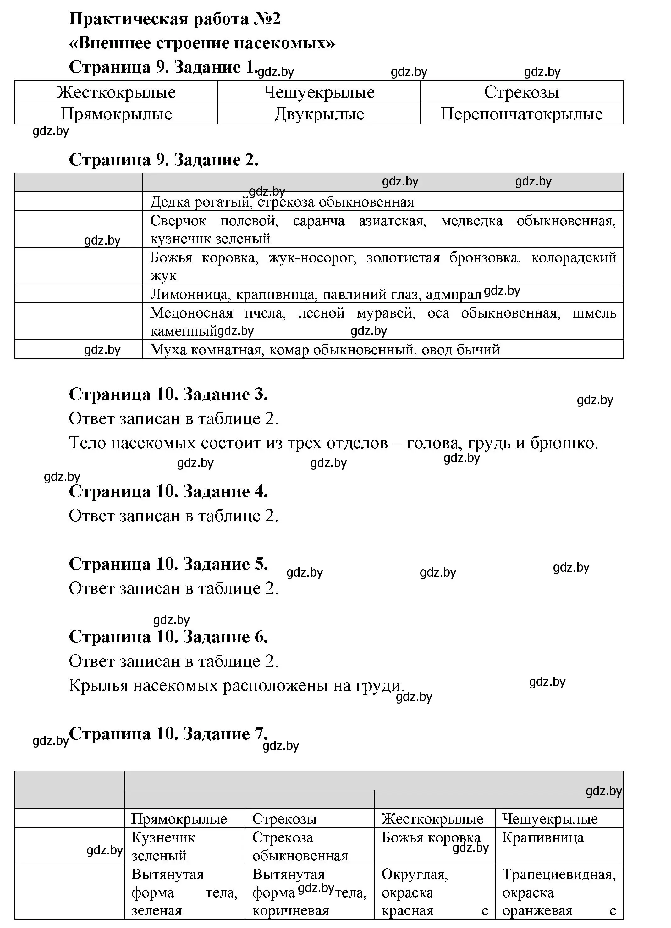 Решение  Практическая работа № 2 (страница 9) гдз по биологии 8 класс Бедарик, Бедарик, тетрадь для лабораторных и практических работ