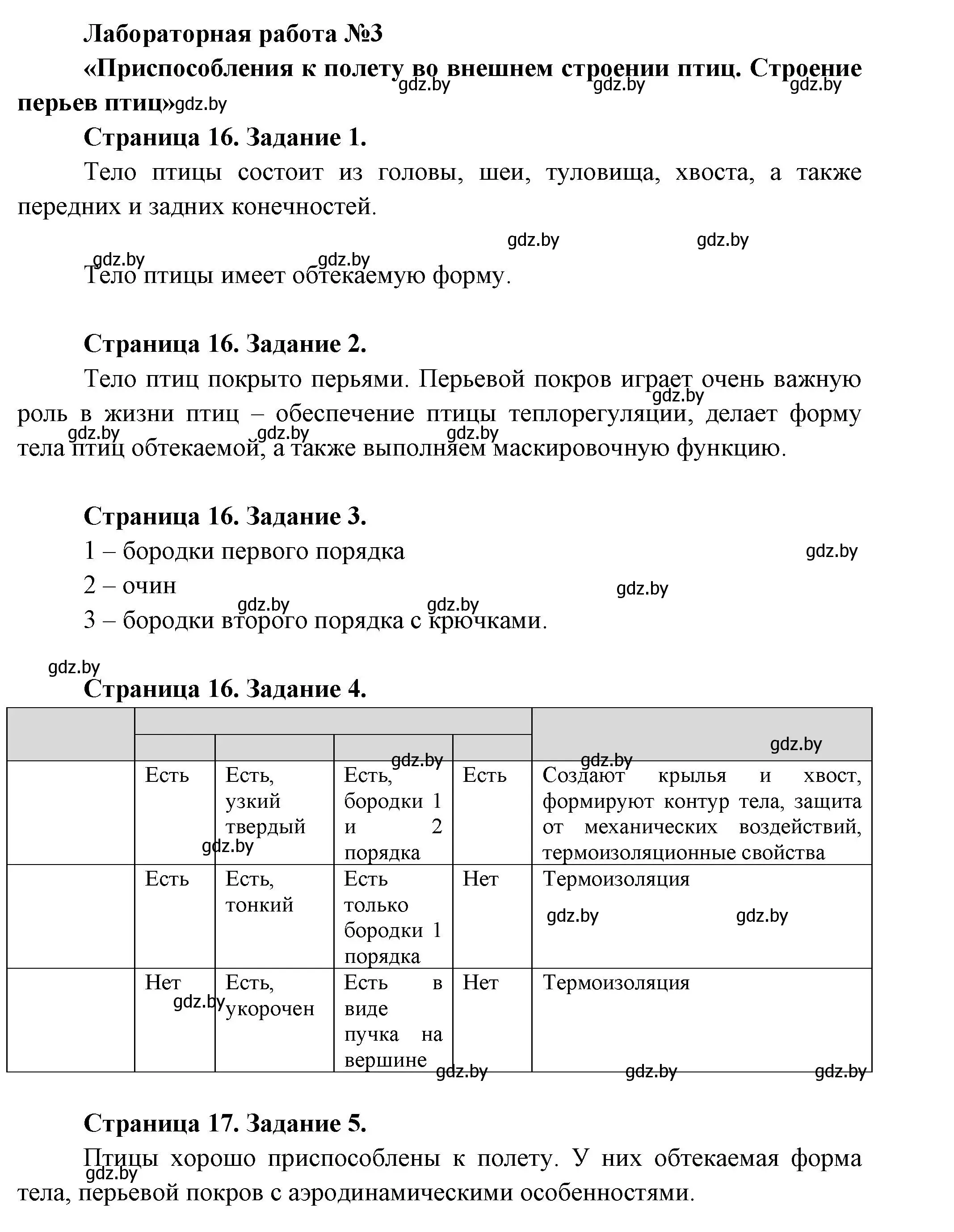 Решение  Лабораторная работа № 3 (страница 16) гдз по биологии 8 класс Бедарик, Бедарик, тетрадь для лабораторных и практических работ