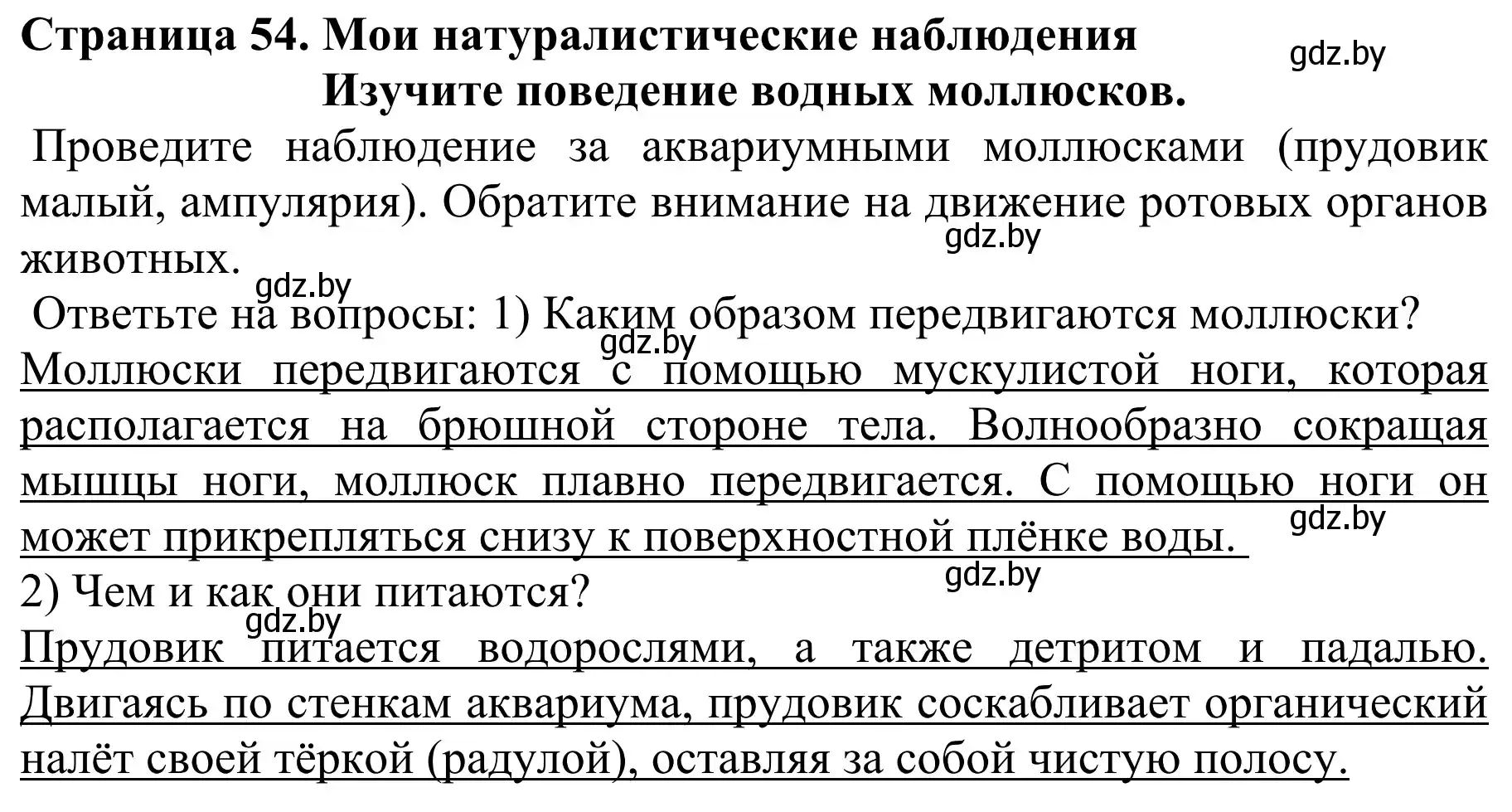 Решение  Мои натуралистические наблюдения (страница 54) гдз по биологии 8 класс Бедарик, Бедарик, учебник