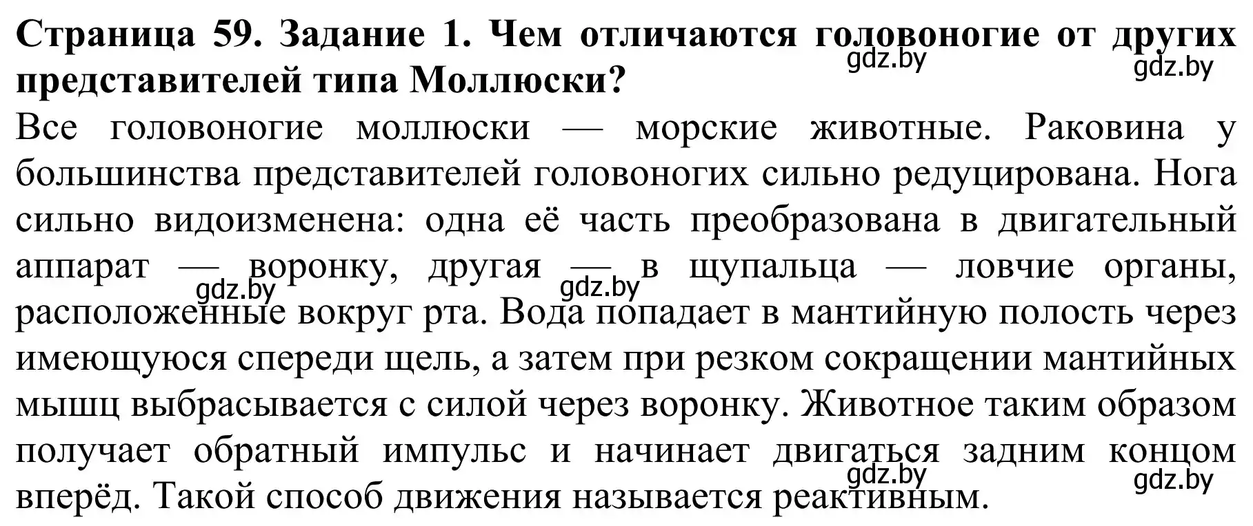 Решение номер 1 (страница 59) гдз по биологии 8 класс Бедарик, Бедарик, учебник