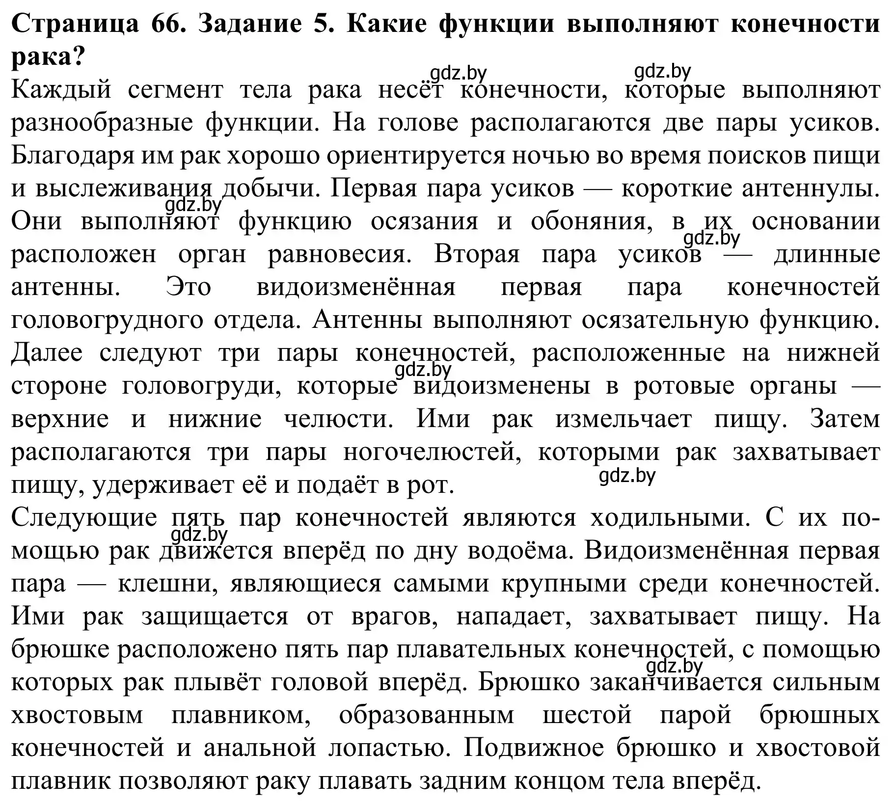 Решение номер 5 (страница 66) гдз по биологии 8 класс Бедарик, Бедарик, учебник