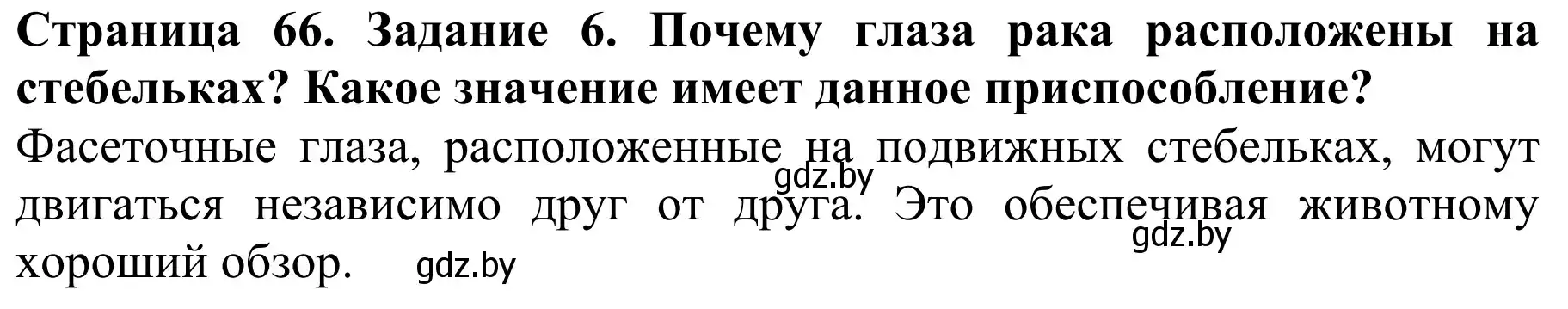 Решение номер 6 (страница 66) гдз по биологии 8 класс Бедарик, Бедарик, учебник