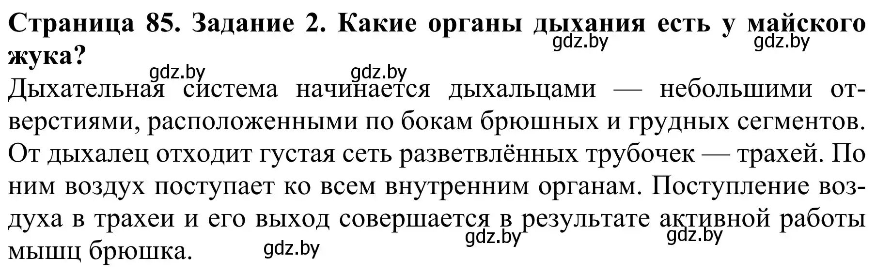 Решение номер 2 (страница 85) гдз по биологии 8 класс Бедарик, Бедарик, учебник