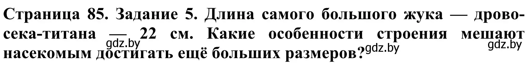 Решение номер 5 (страница 85) гдз по биологии 8 класс Бедарик, Бедарик, учебник