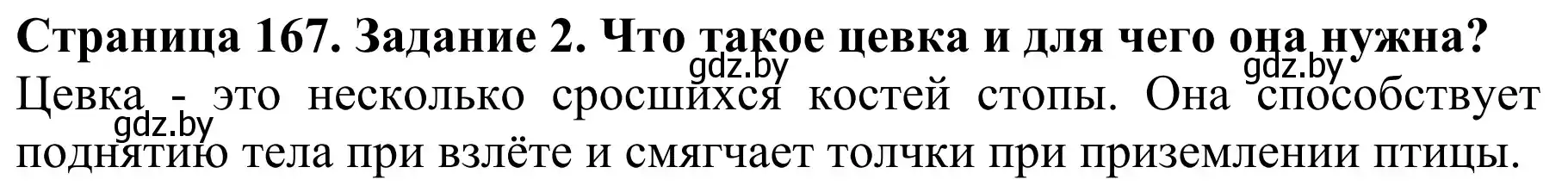 Решение номер 2 (страница 167) гдз по биологии 8 класс Бедарик, Бедарик, учебник