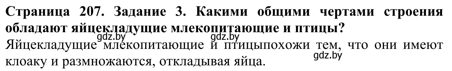 Решение номер 3 (страница 207) гдз по биологии 8 класс Бедарик, Бедарик, учебник