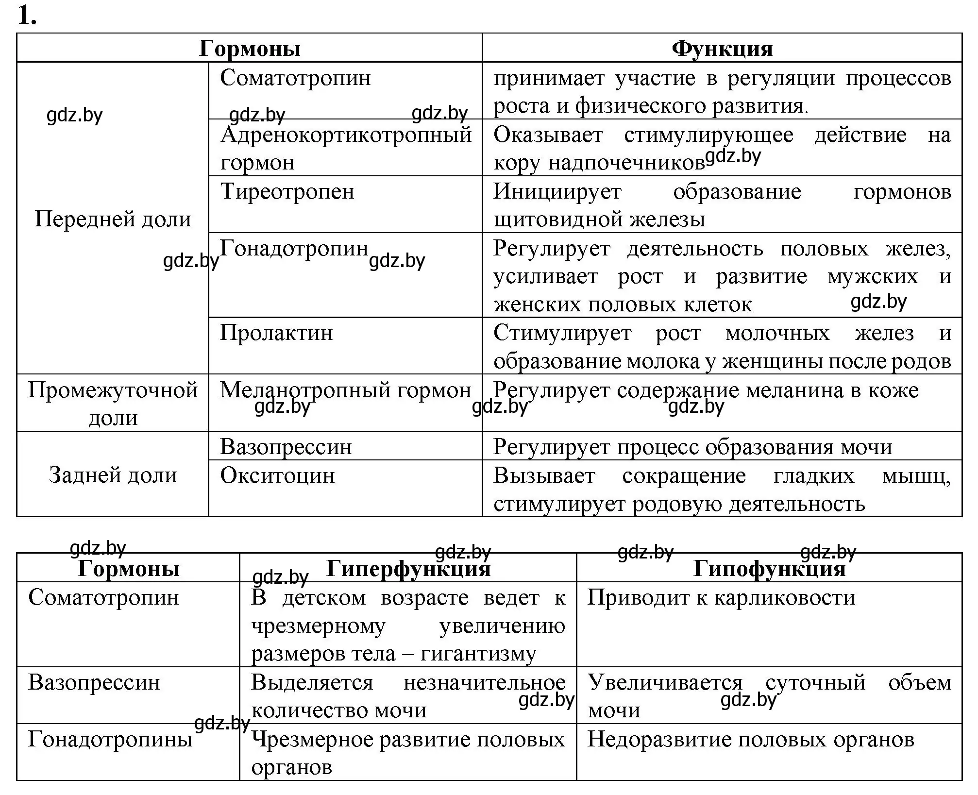 Решение номер 1 (страница 36) гдз по биологии 9 класс Борисов, Антипенко, рабочая тетрадь