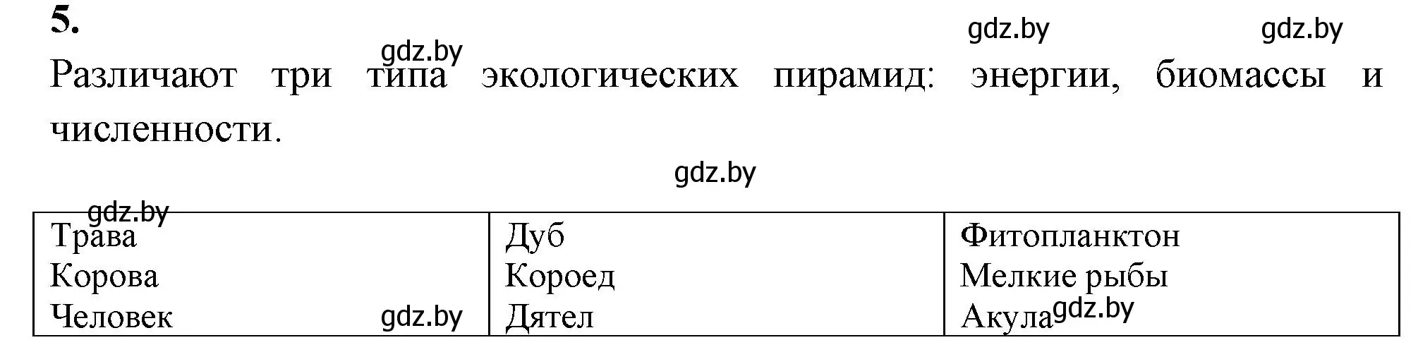 Решение номер 5 (страница 96) гдз по биологии 10 класс Хруцкая, рабочая тетрадь