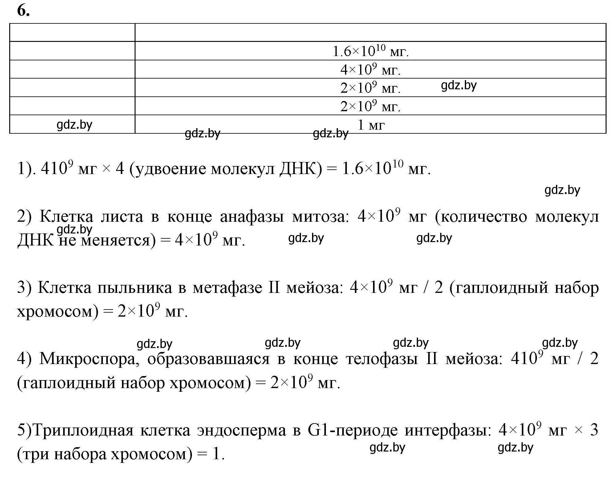 Решение номер 6 (страница 19) гдз по биологии 11 класс Дашков, Головач, тетрадь для лабораторных и практических работ