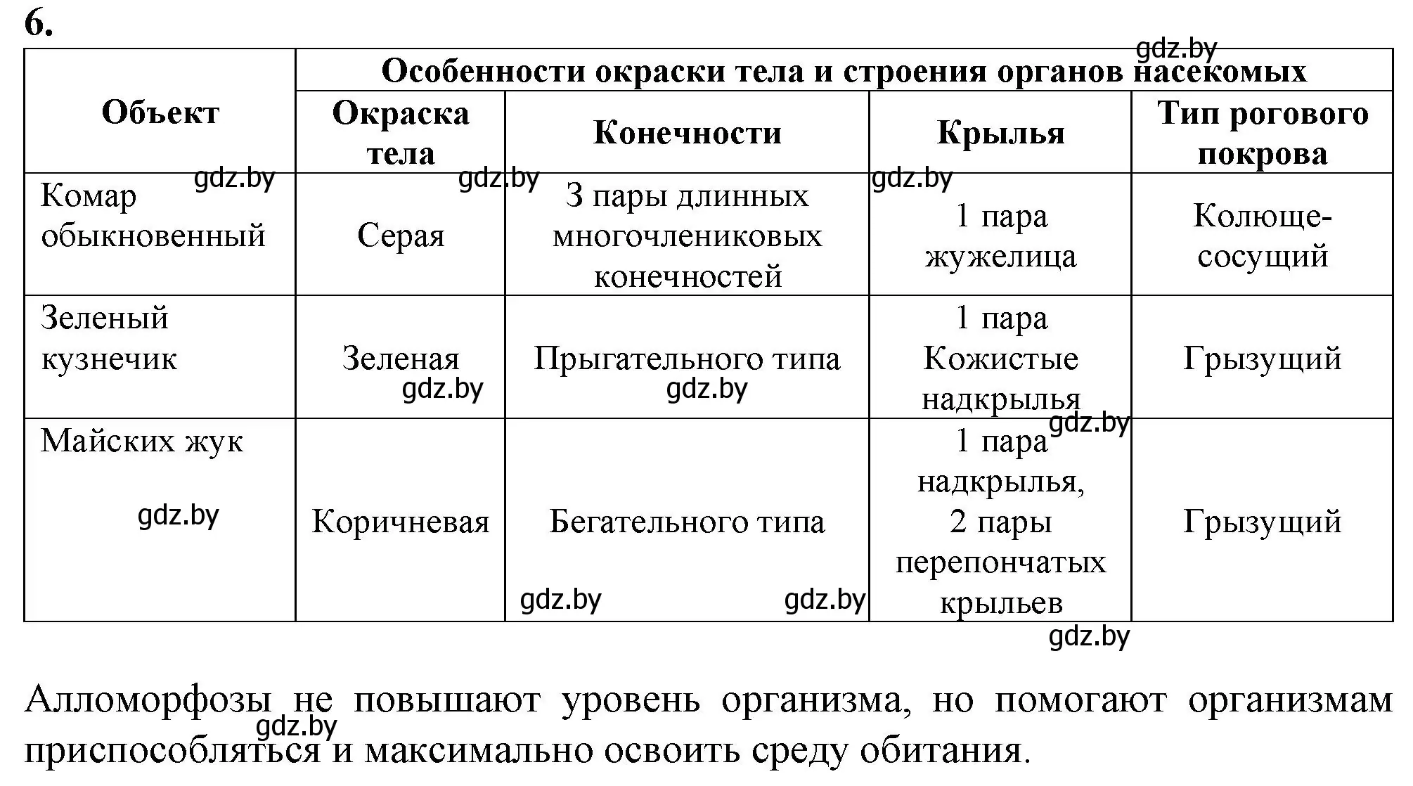 Решение номер 6 (страница 62) гдз по биологии 11 класс Хруцкая, тетрадь для практических работ