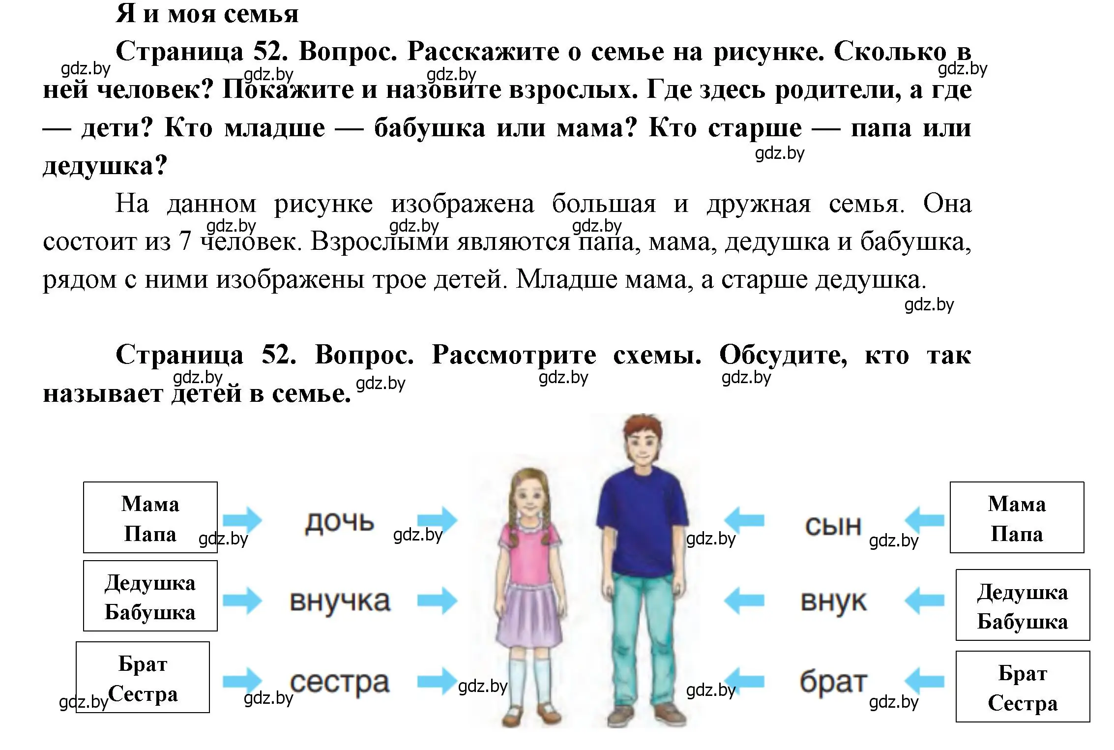 Решение  52 (страница 52) гдз по человек и миру 1 класс Трафимова, Трафимов, учебник