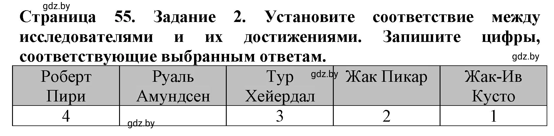 Решение номер 2 (страница 55) гдз по человек и миру 5 класс Кольмакова, Сарычева, рабочая тетрадь