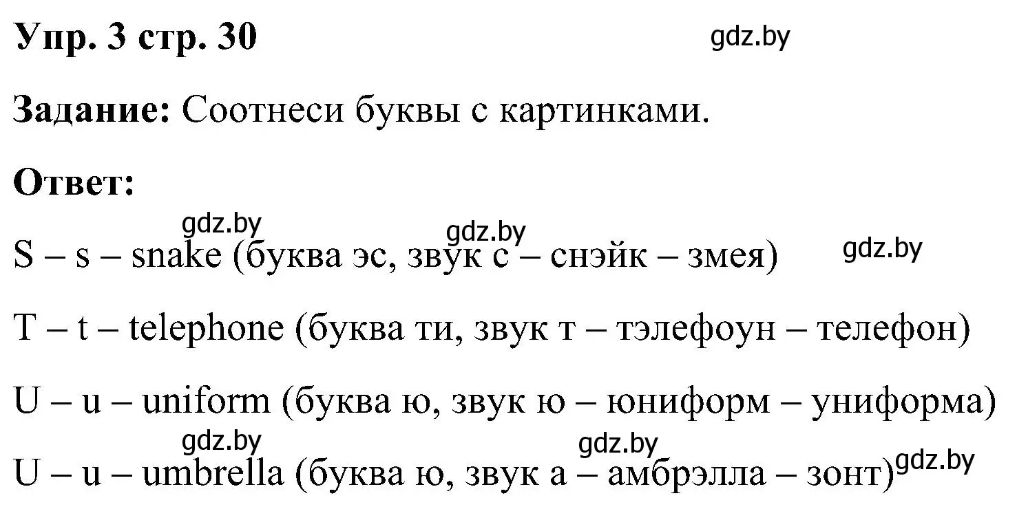 Решение номер 3 (страница 30) гдз по английскому языку 3 класс Лапицкая, Калишевич, практикум 1 часть