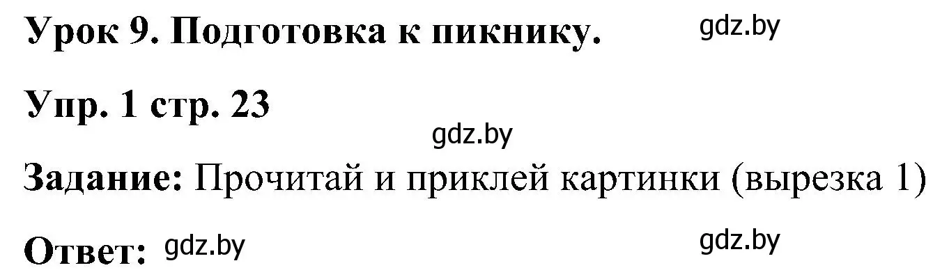 Решение номер 1 (страница 23) гдз по английскому языку 3 класс Лапицкая, Калишевич, практикум 2 часть