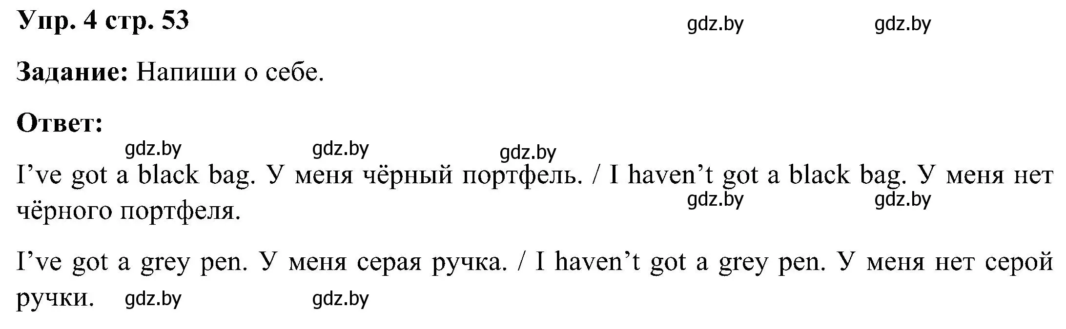 Решение номер 4 (страница 53) гдз по английскому языку 3 класс Лапицкая, Калишевич, практикум 2 часть