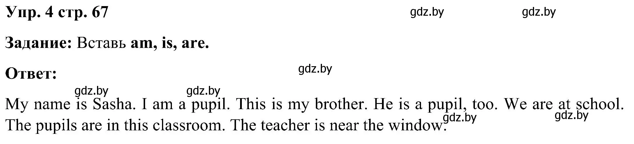 Решение номер 4 (страница 67) гдз по английскому языку 3 класс Лапицкая, Калишевич, практикум 2 часть