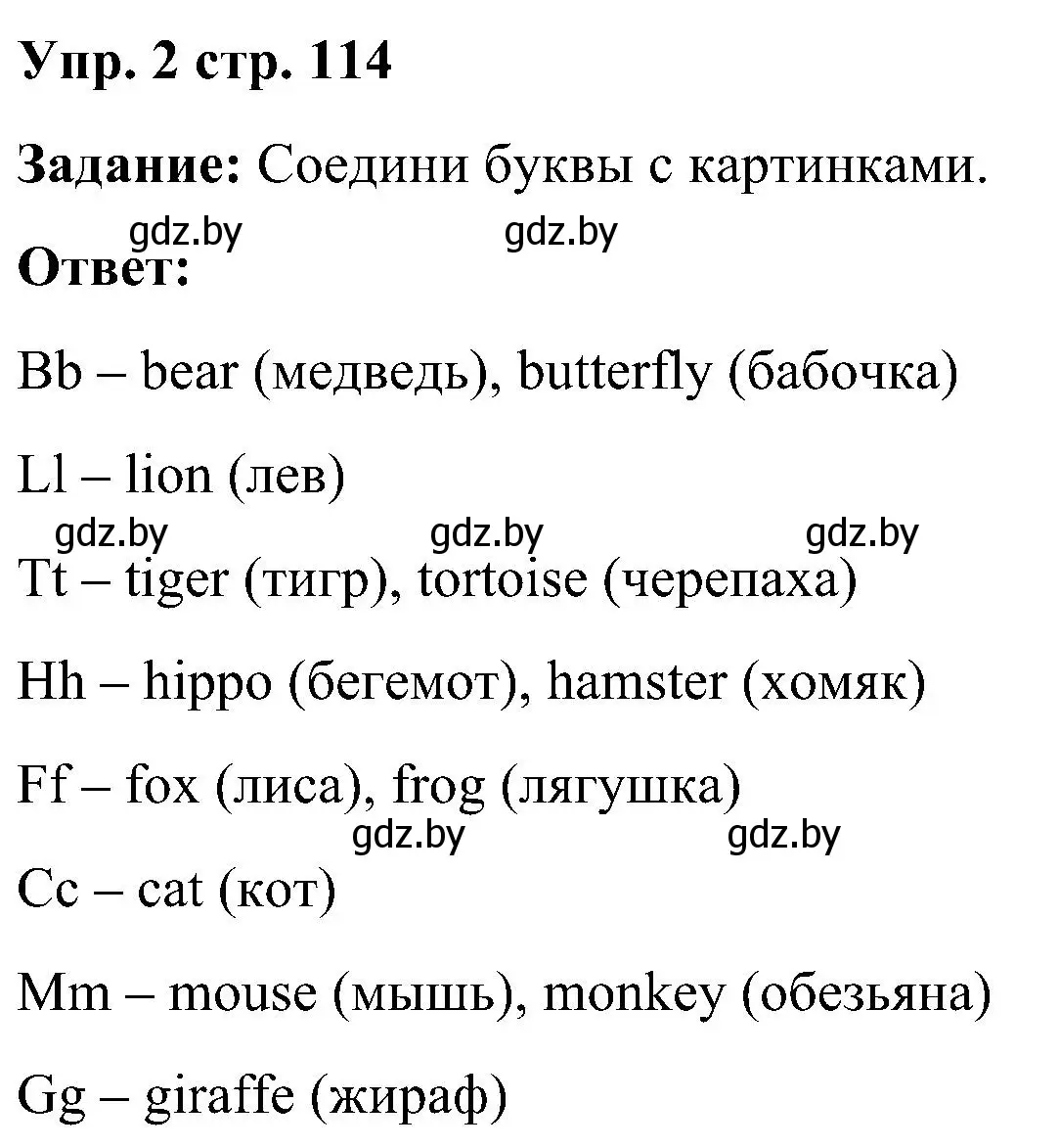 Решение номер 2 (страница 114) гдз по английскому языку 3 класс Лапицкая, Калишевич, практикум 2 часть