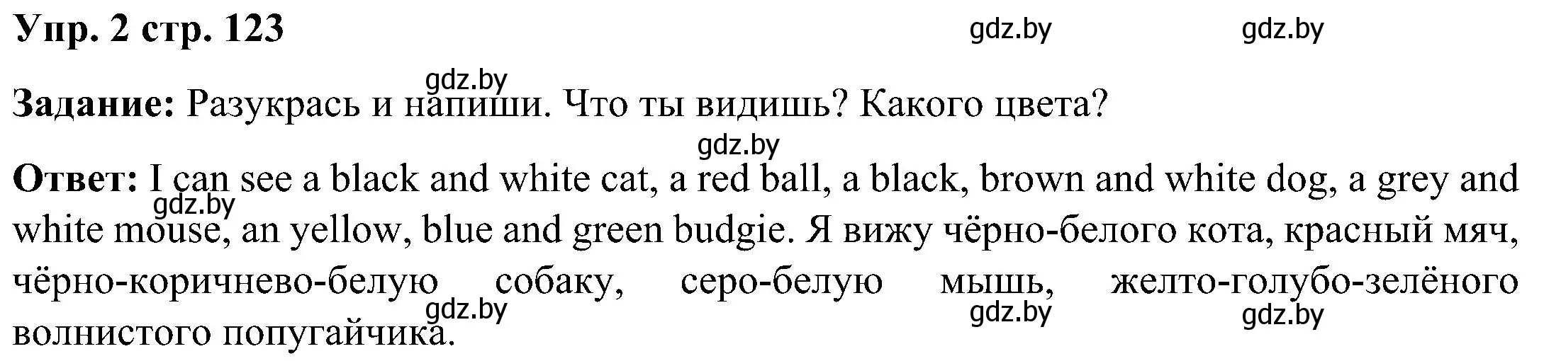 Решение номер 2 (страница 123) гдз по английскому языку 3 класс Лапицкая, Калишевич, практикум 2 часть