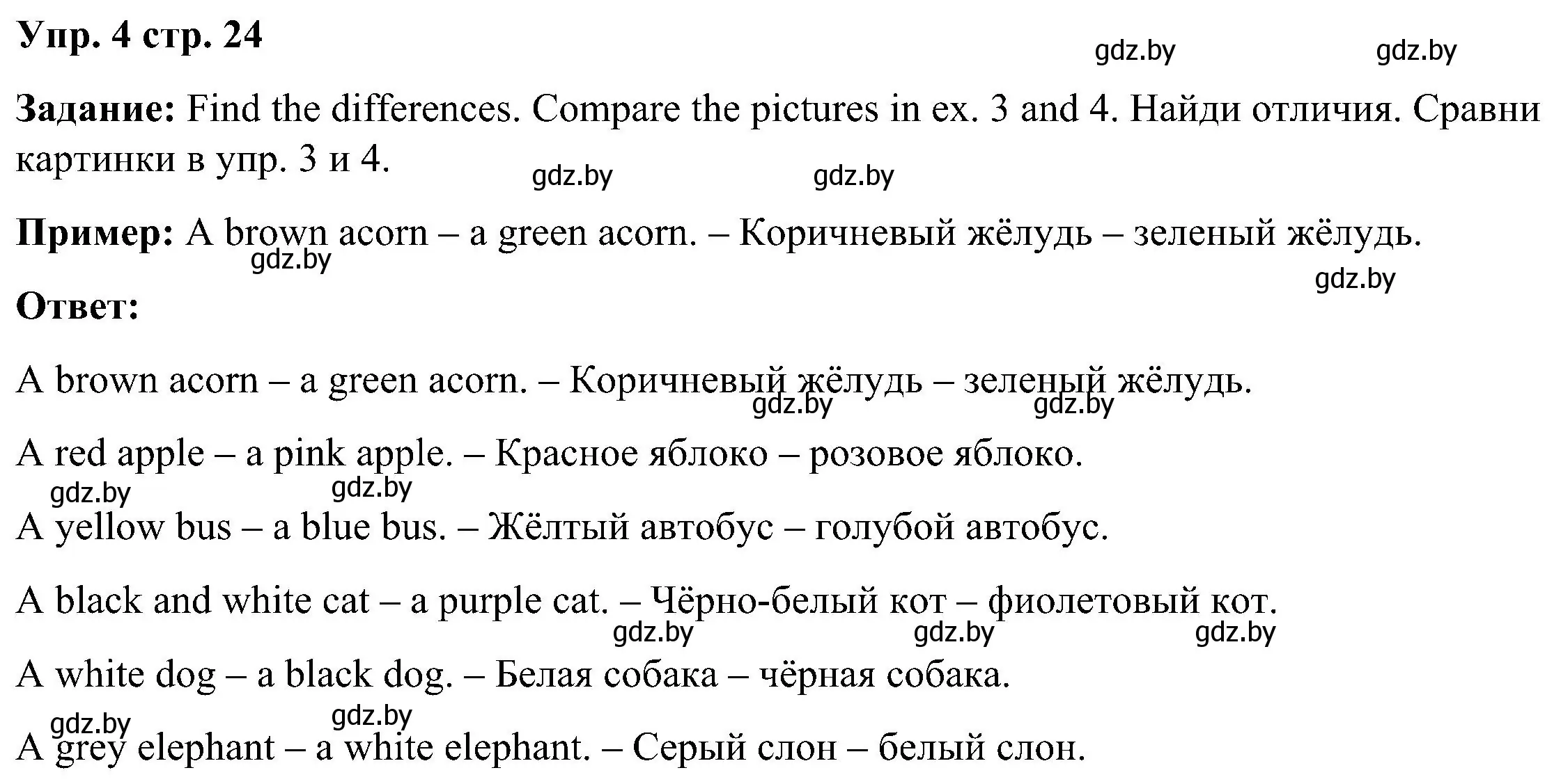 Решение номер 4 (страница 24) гдз по английскому языку 3 класс Лапицкая, Калишевич, учебник 1 часть