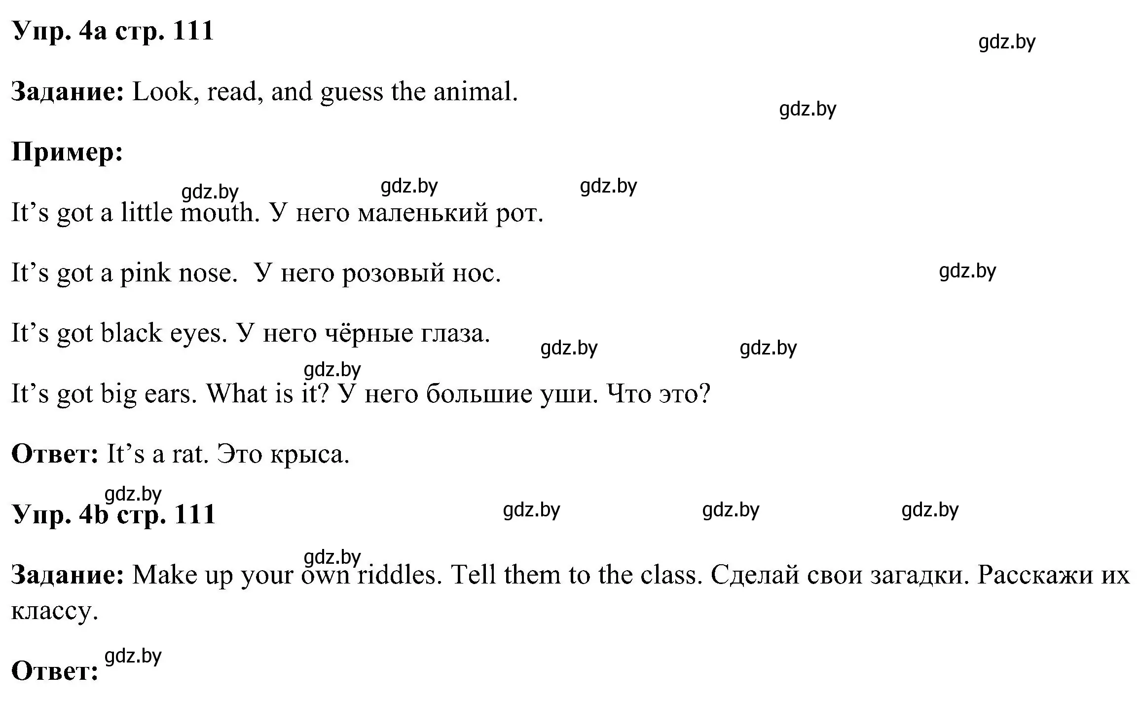 Решение номер 4 (страница 111) гдз по английскому языку 3 класс Лапицкая, Калишевич, учебник 1 часть