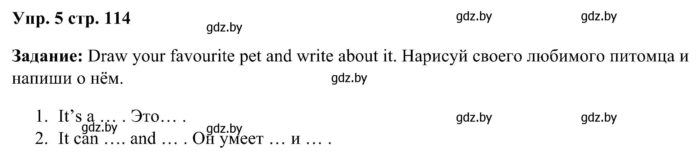 Решение номер 5 (страница 114) гдз по английскому языку 3 класс Лапицкая, Калишевич, учебник 1 часть
