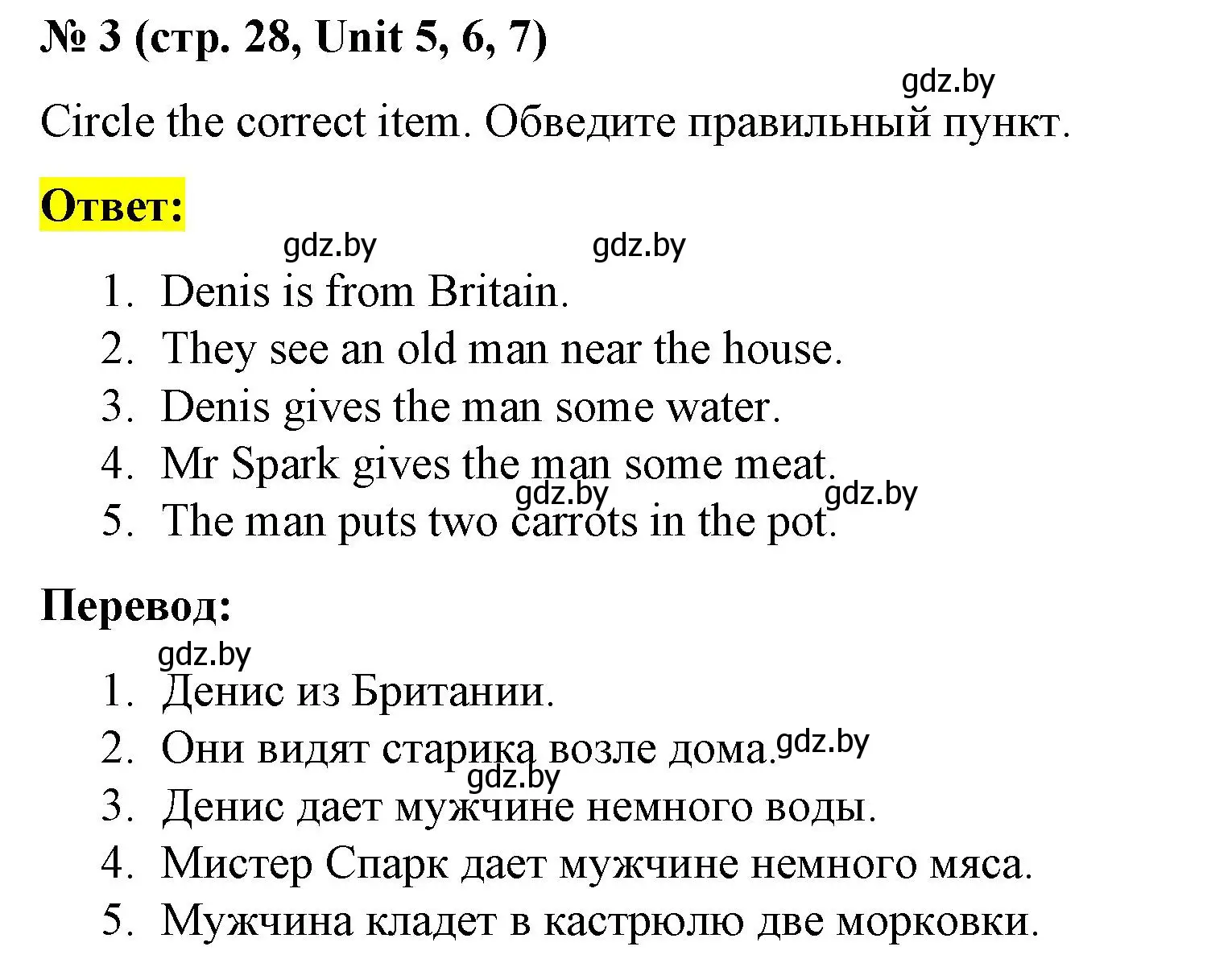 Решение номер 3 (страница 28) гдз по английскому языку 3 класс Севрюкова, тесты