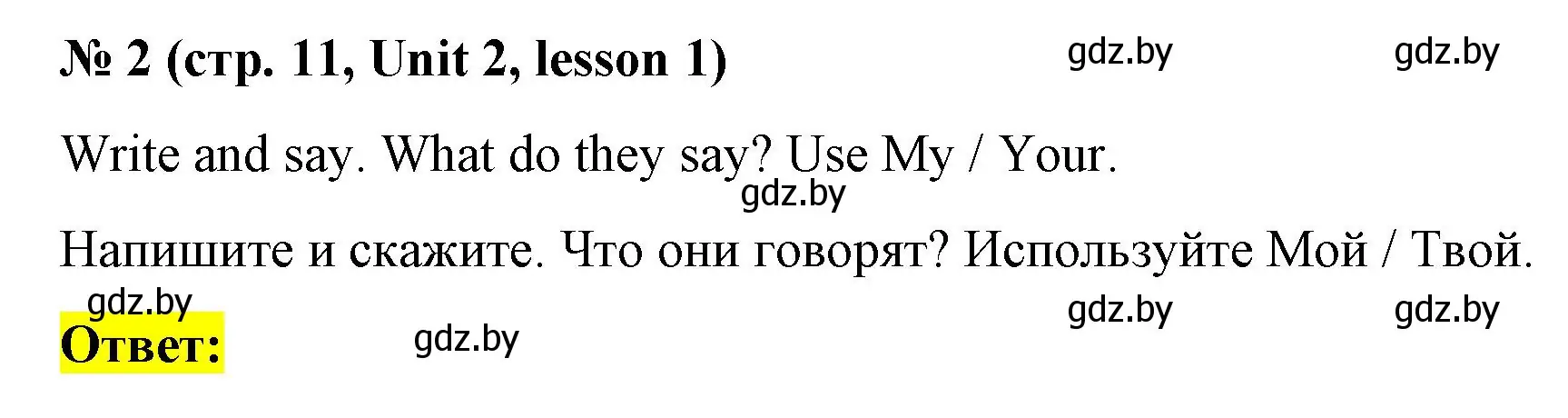 Решение номер 2 (страница 11) гдз по английскому языку 3 класс Севрюкова, практикум по грамматике