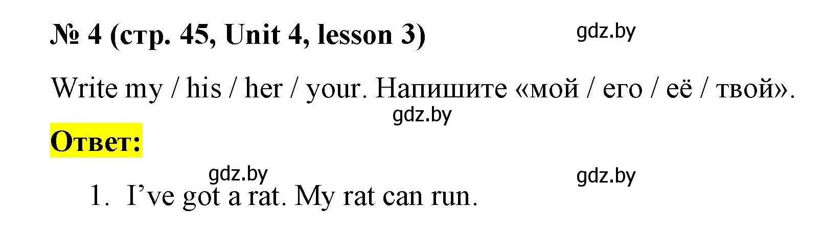 Решение номер 4 (страница 45) гдз по английскому языку 3 класс Севрюкова, практикум по грамматике