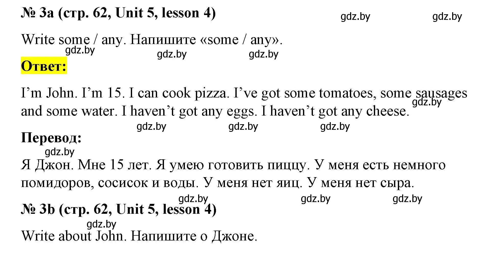 Решение номер 3 (страница 62) гдз по английскому языку 3 класс Севрюкова, практикум по грамматике