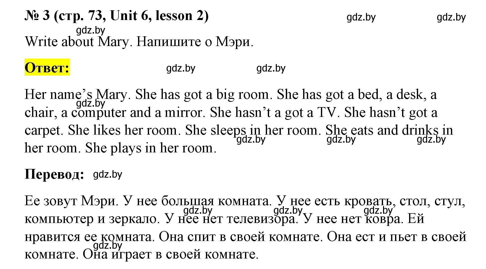 Решение номер 3 (страница 73) гдз по английскому языку 3 класс Севрюкова, практикум по грамматике