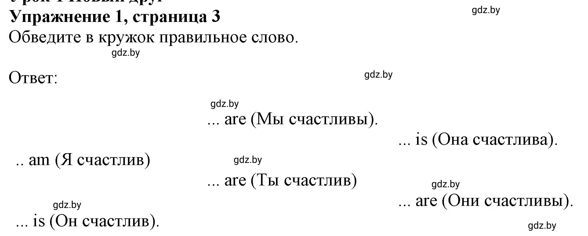 Решение номер 1 (страница 3) гдз по английскому языку 4 класс Лапицкая, Калишевич, рабочая тетрадь