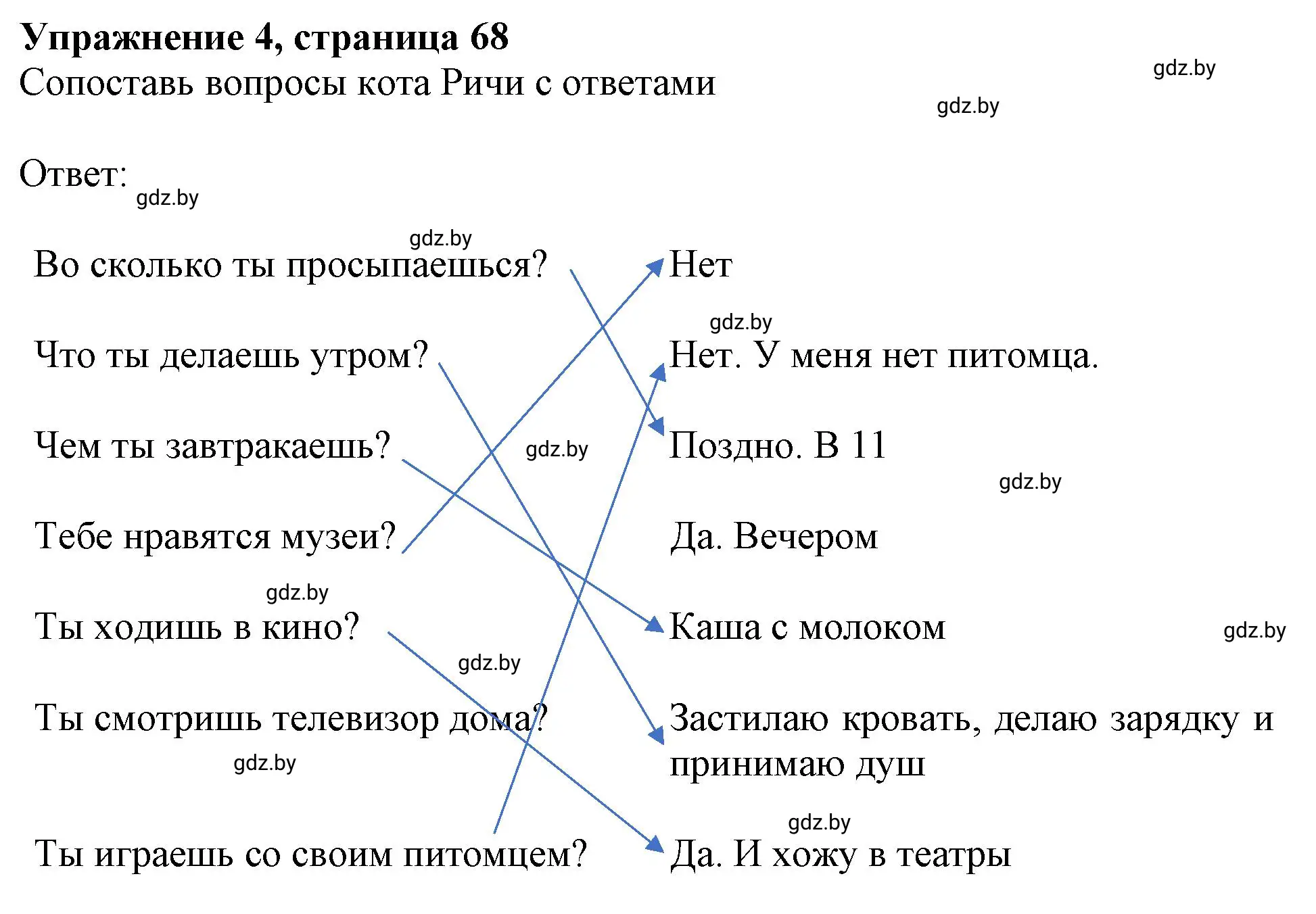 Решение номер 4 (страница 68) гдз по английскому языку 4 класс Лапицкая, Калишевич, рабочая тетрадь