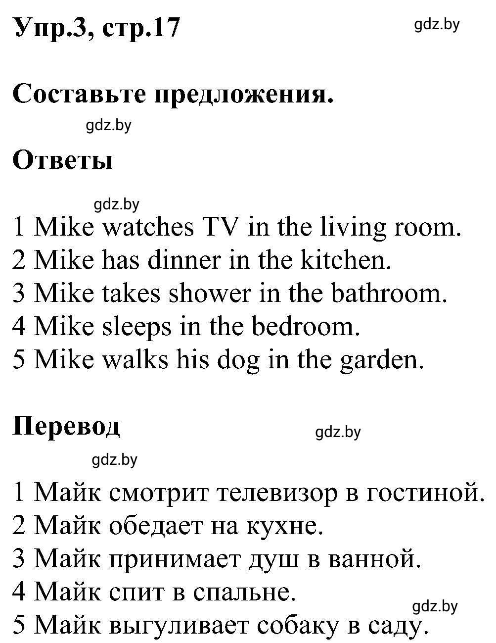 Решение 2. номер 3 (страница 17) гдз по английскому языку 4 класс Лапицкая, Калишевич, рабочая тетрадь 2 часть