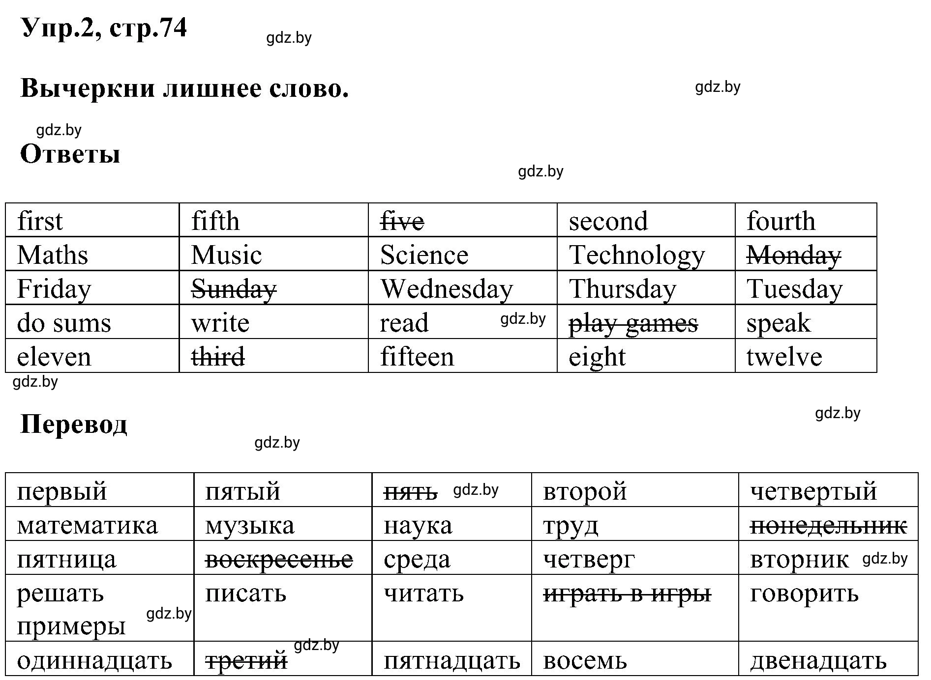 Решение 2. номер 2 (страница 74) гдз по английскому языку 4 класс Лапицкая, Калишевич, рабочая тетрадь 2 часть