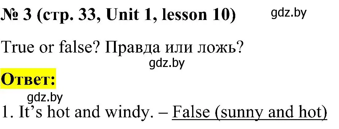 Решение 2. номер 3 (страница 33) гдз по английскому языку 4 класс Лапицкая, Седунова, учебник 1 часть