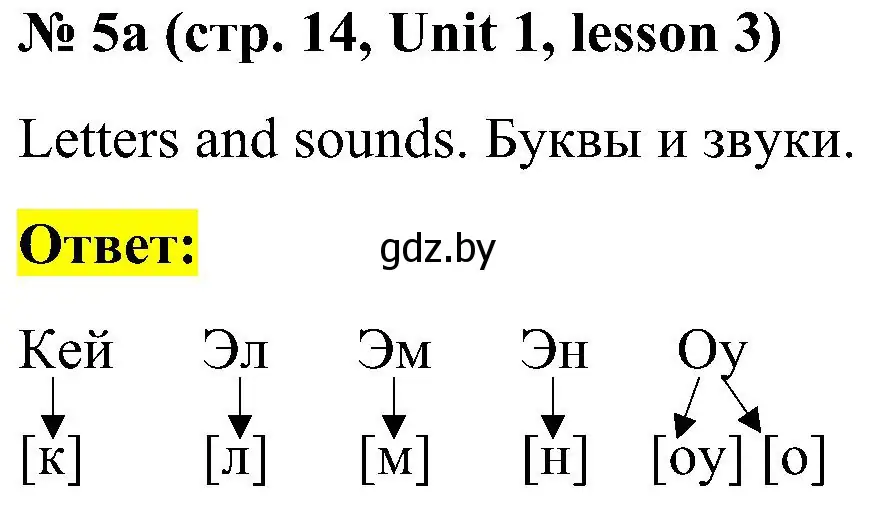 Решение 2. номер 5 (страница 14) гдз по английскому языку 4 класс Лапицкая, Седунова, учебник 1 часть