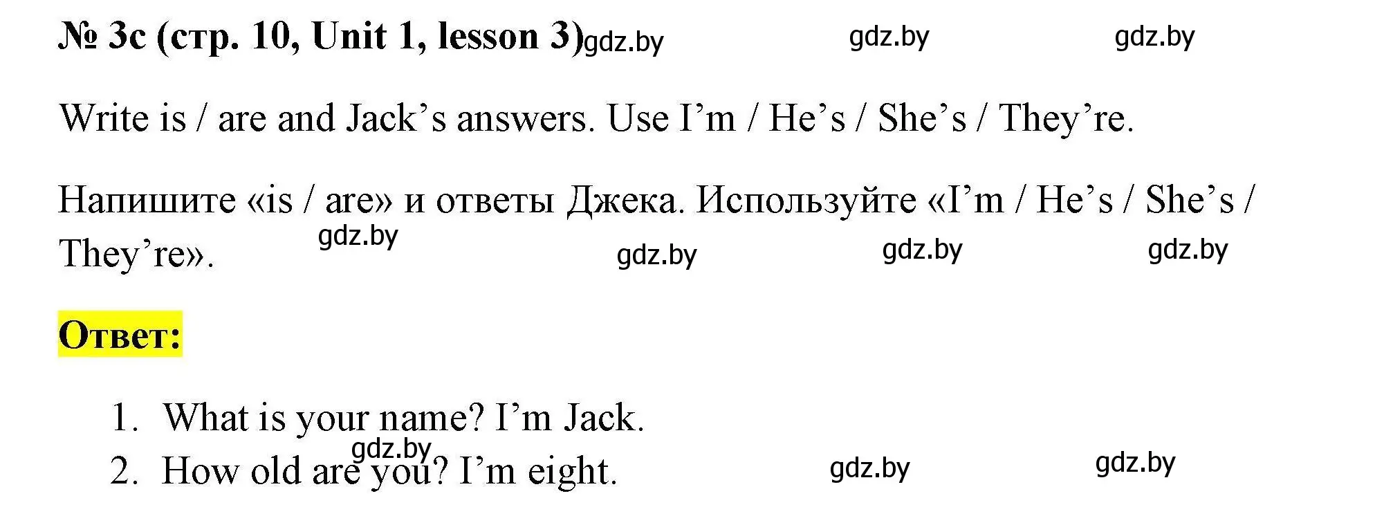 Решение номер 3c (страница 10) гдз по английскому языку 4 класс Севрюкова, практикум по грамматике