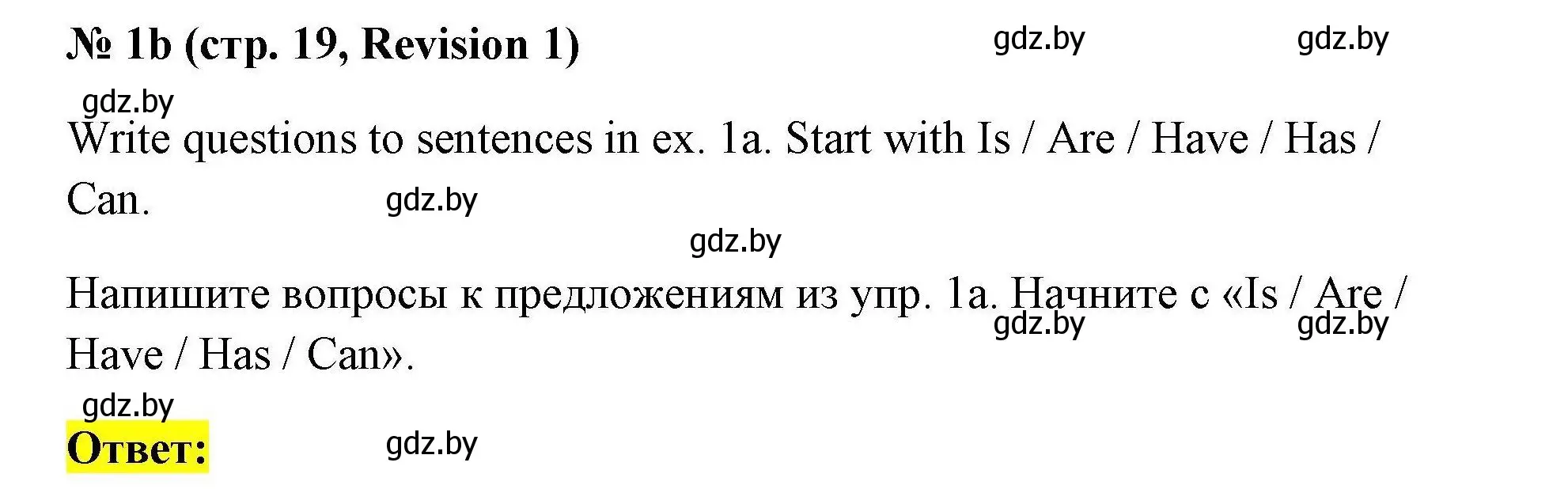 Решение номер 1b (страница 19) гдз по английскому языку 4 класс Севрюкова, практикум по грамматике